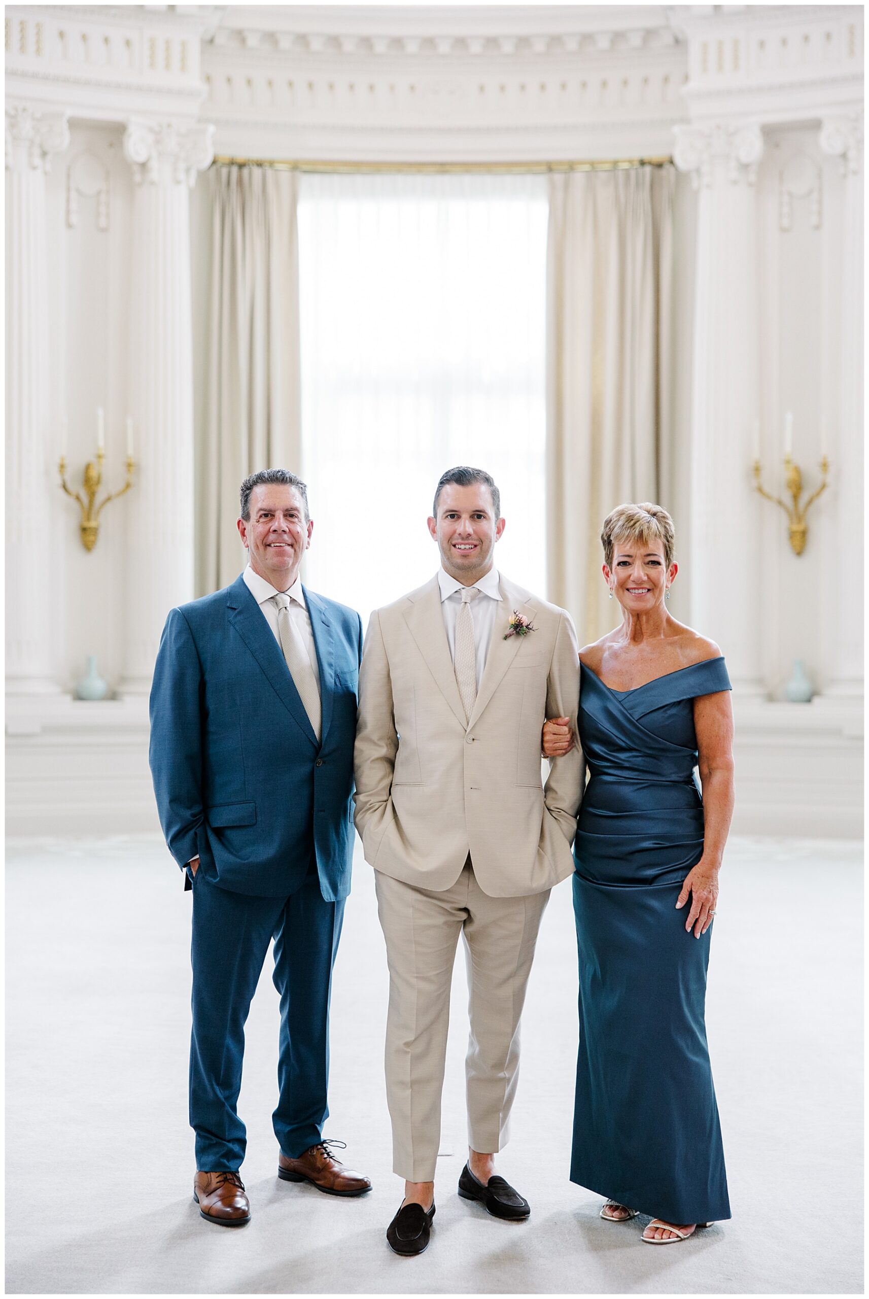 groom with parents