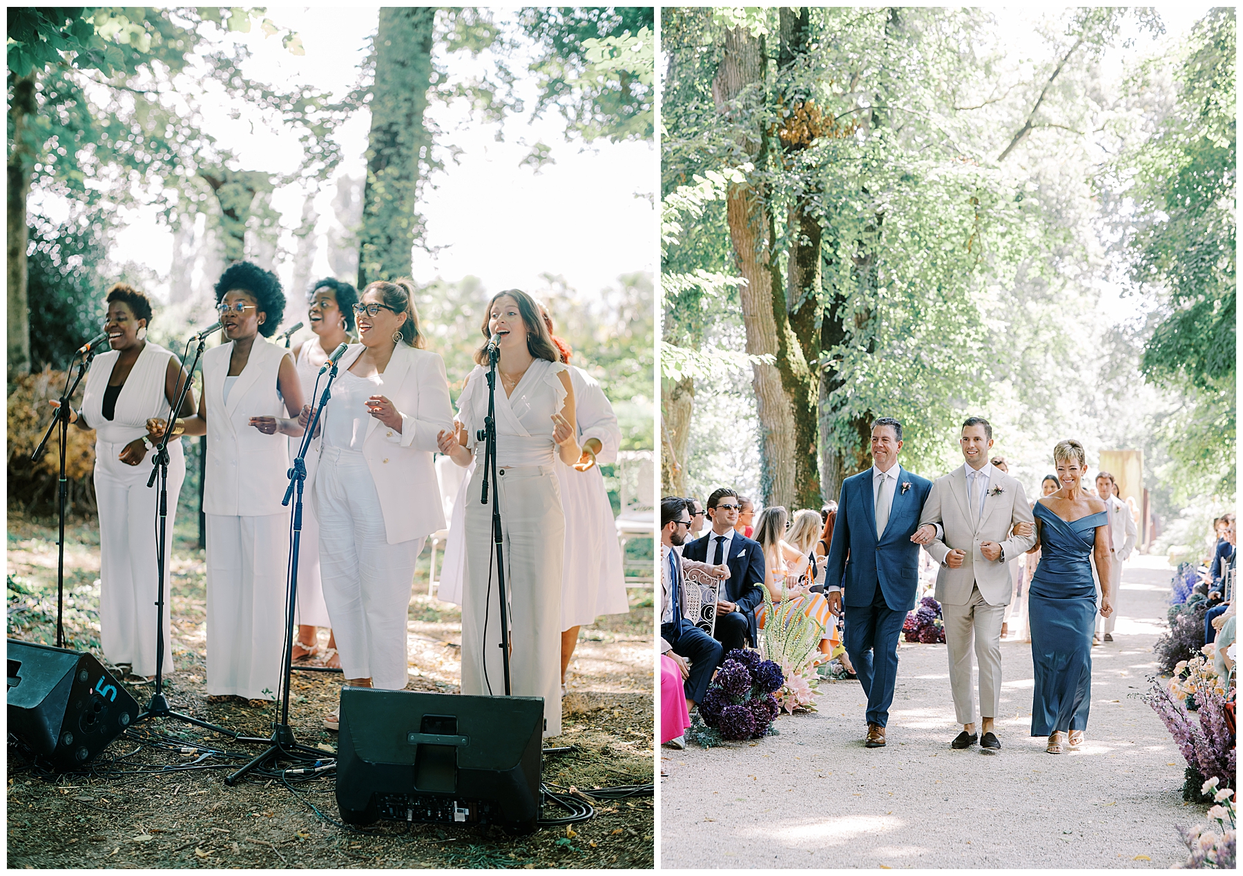 gospel choir sings at wedding ceremony
