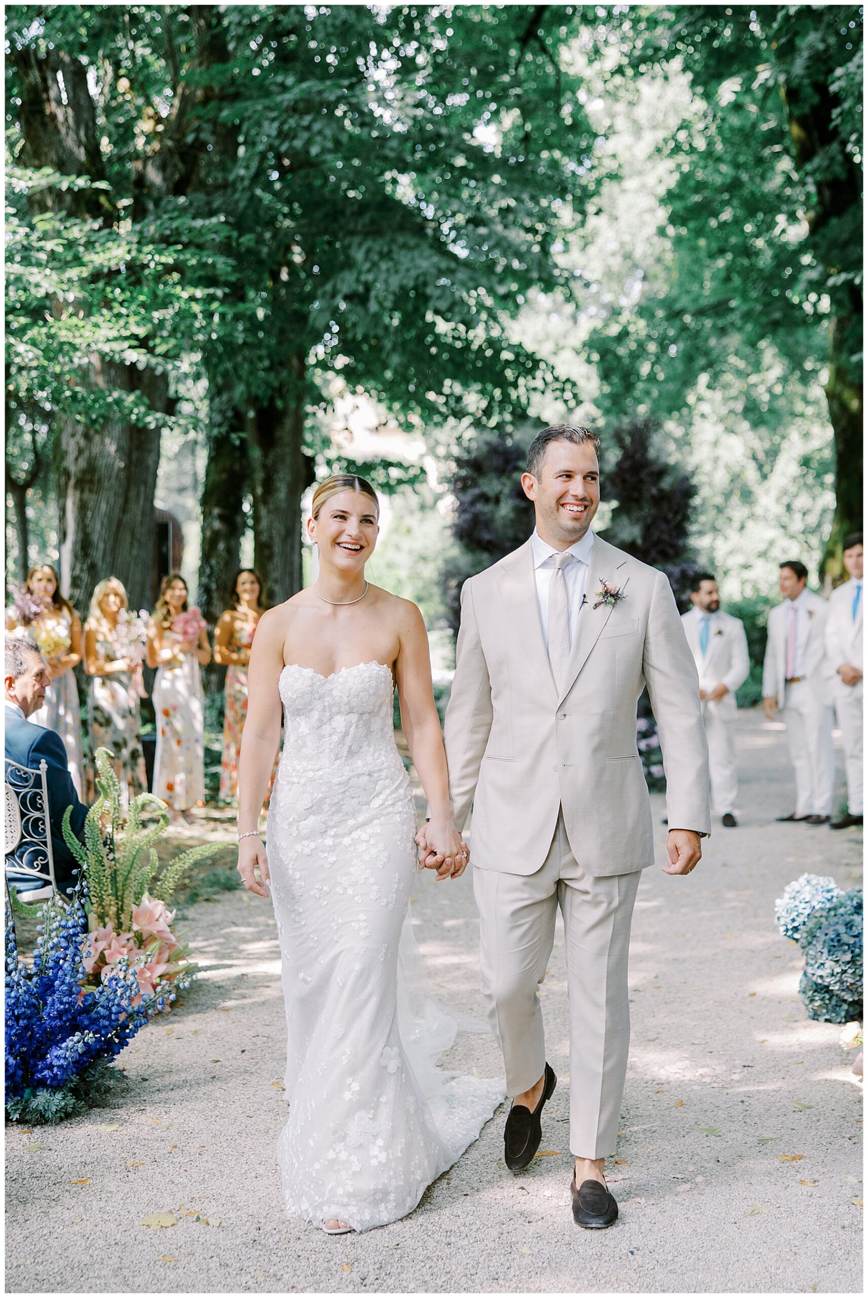 newlyweds exit wedding ceremony