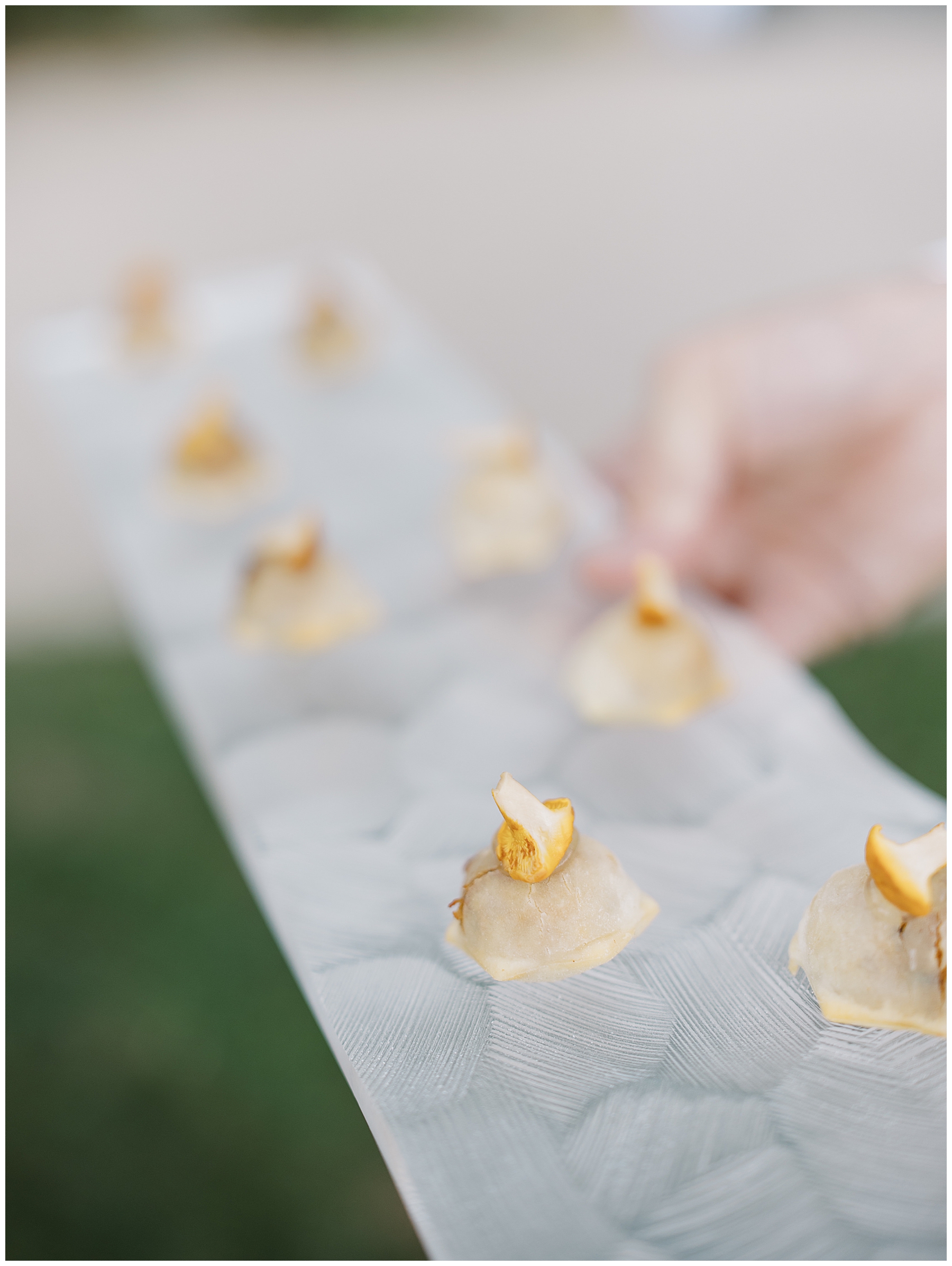 waiters serve appetizers