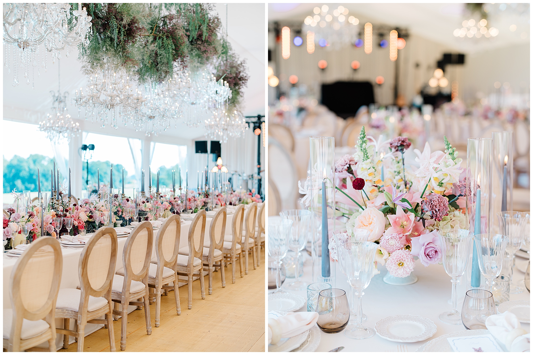 wedding reception tablesape details