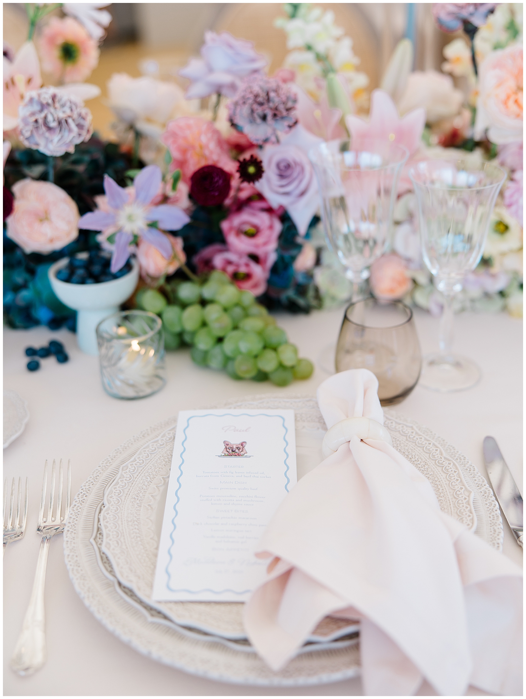 wedding menus and florals
