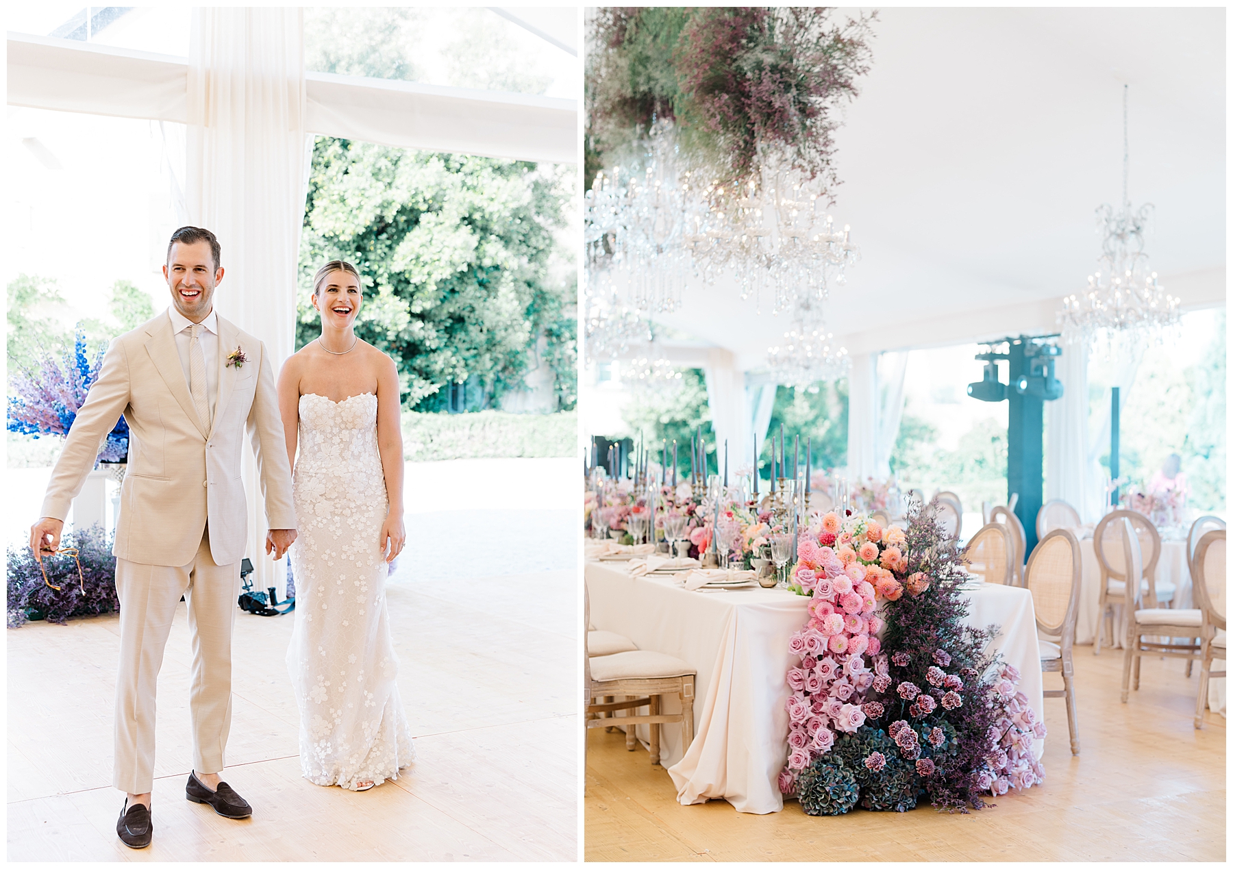 bride and groom wedding reception reveal