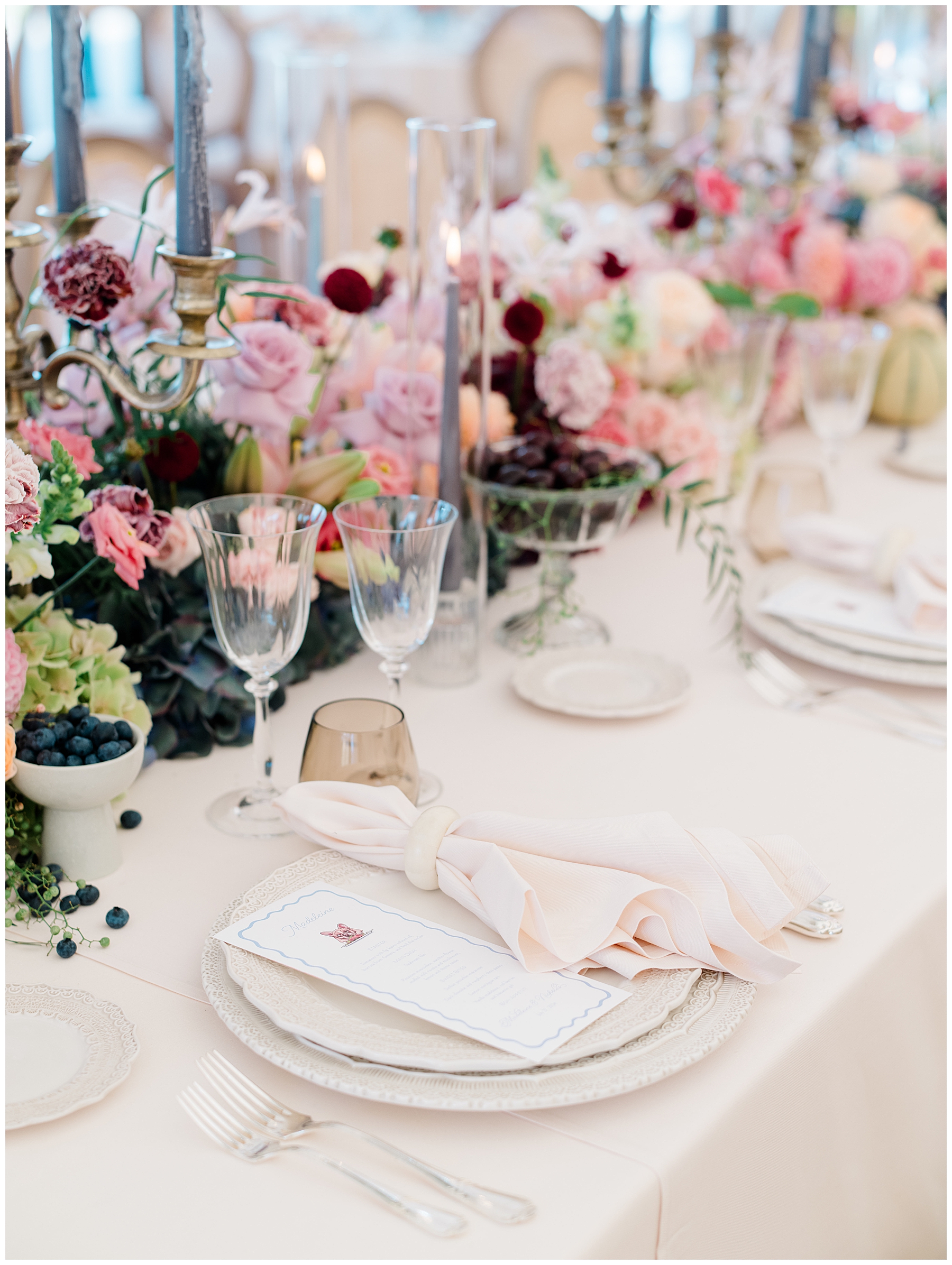 tablescape details and inspiration from Luxury Garden Wedding at Porte de Iris in Switzerland