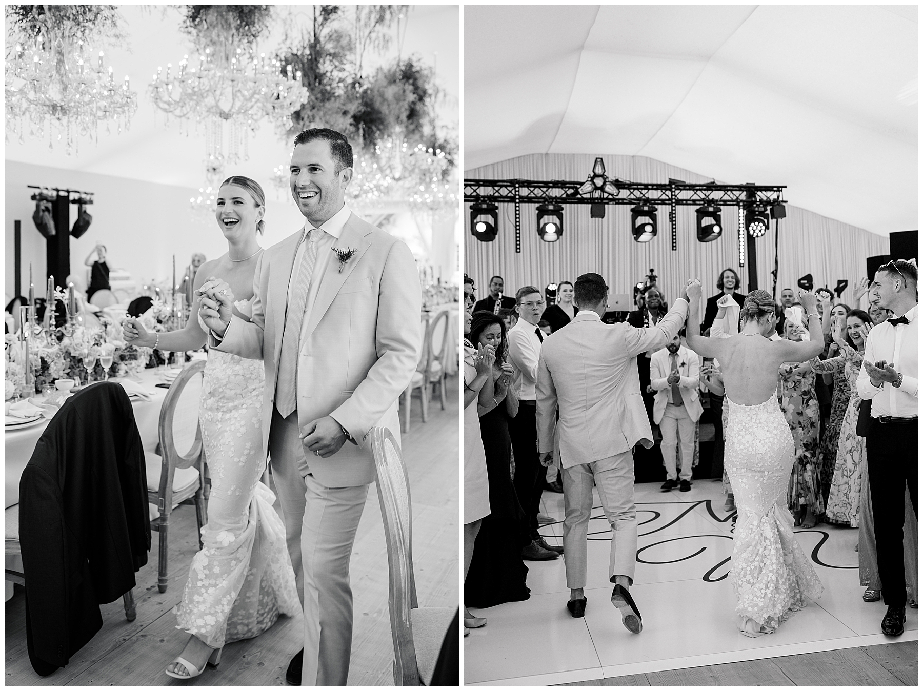 newlyweds enter reception