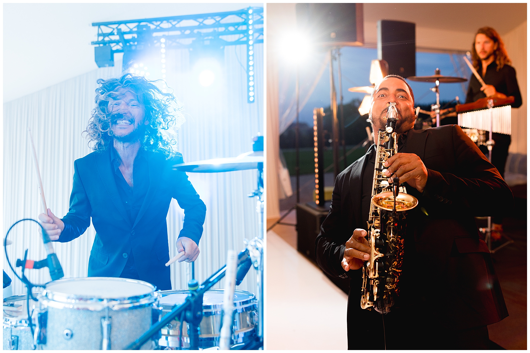 band playing at wedding reception
