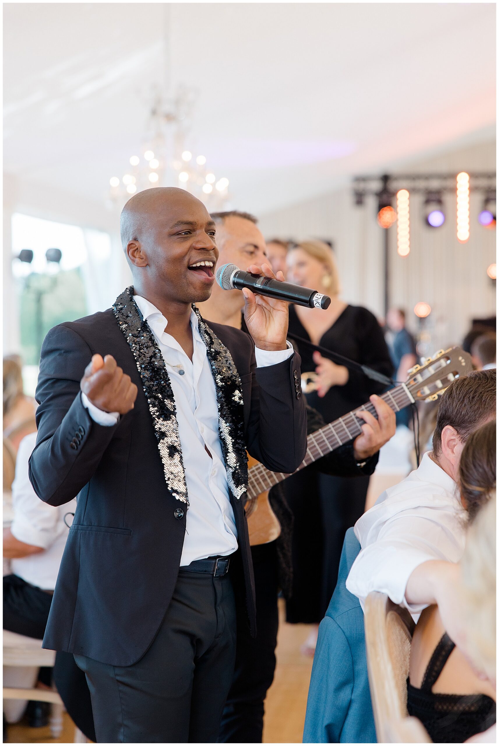 band singer on dance floor