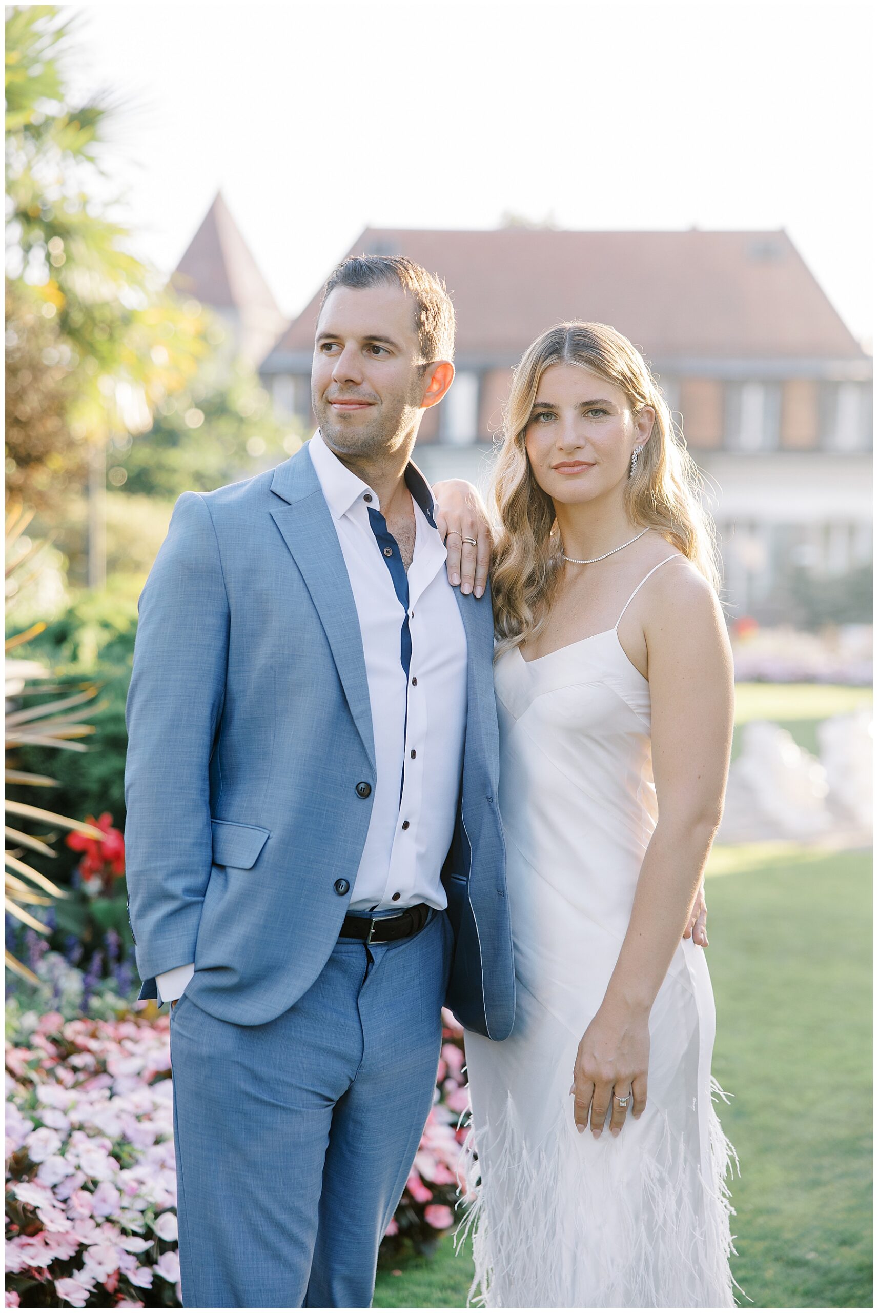 couple at their welcome party for destination wedding in Switzerland 