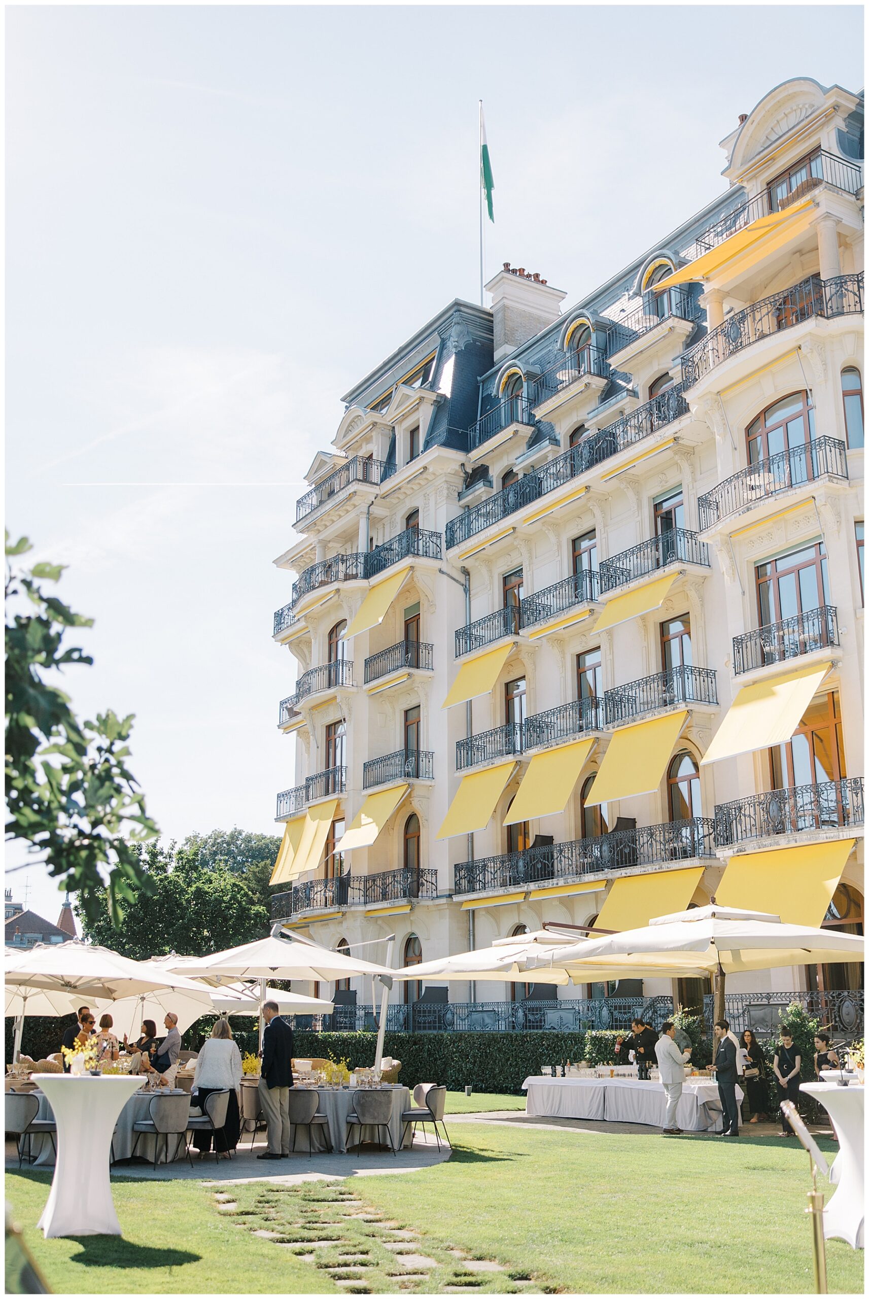 luxury hotel in Lausanne, Switzerland where couple hosted their wedding welcome party