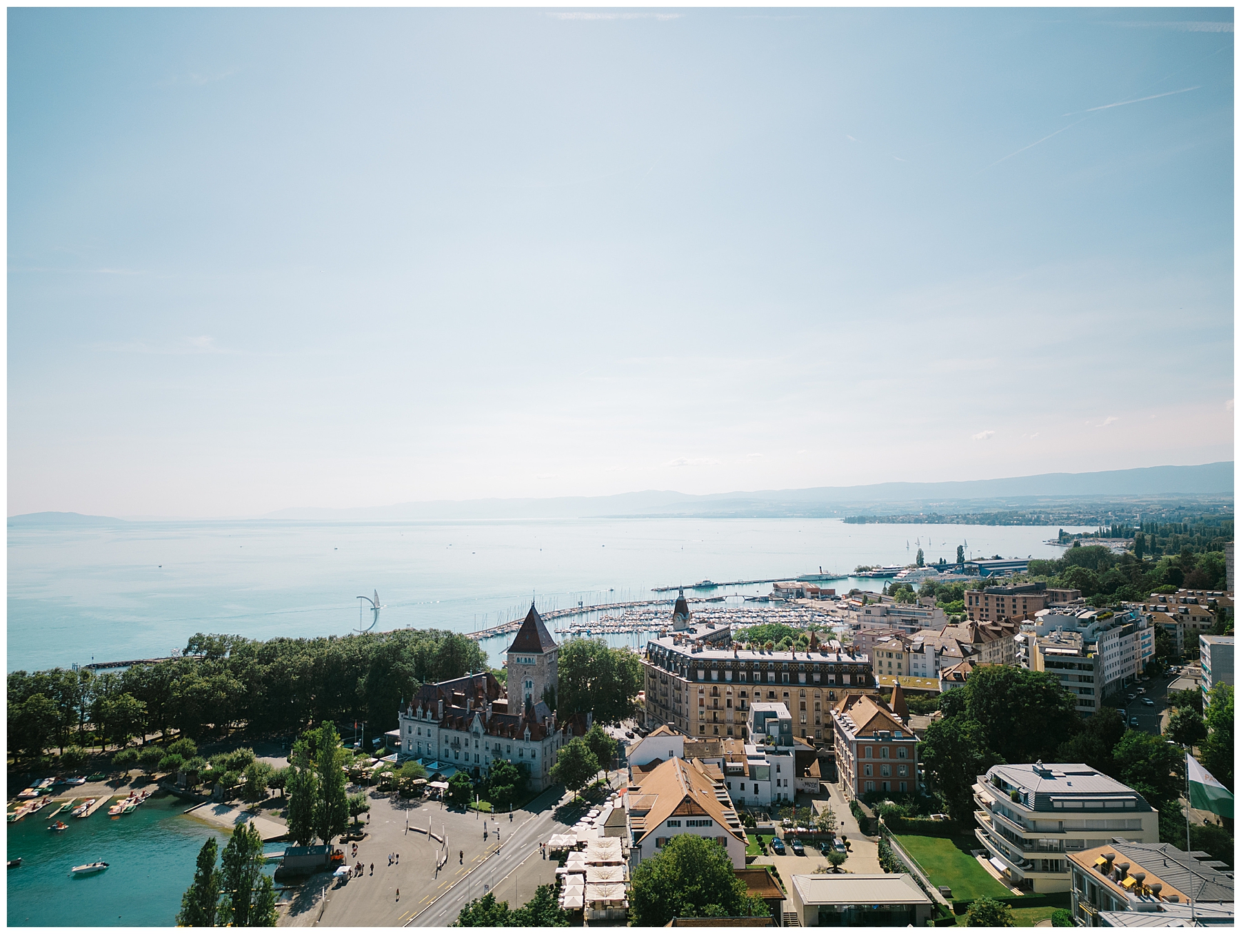 Beau-Rivage Palace in Lausanne, Switzerland on Lake Geneva 