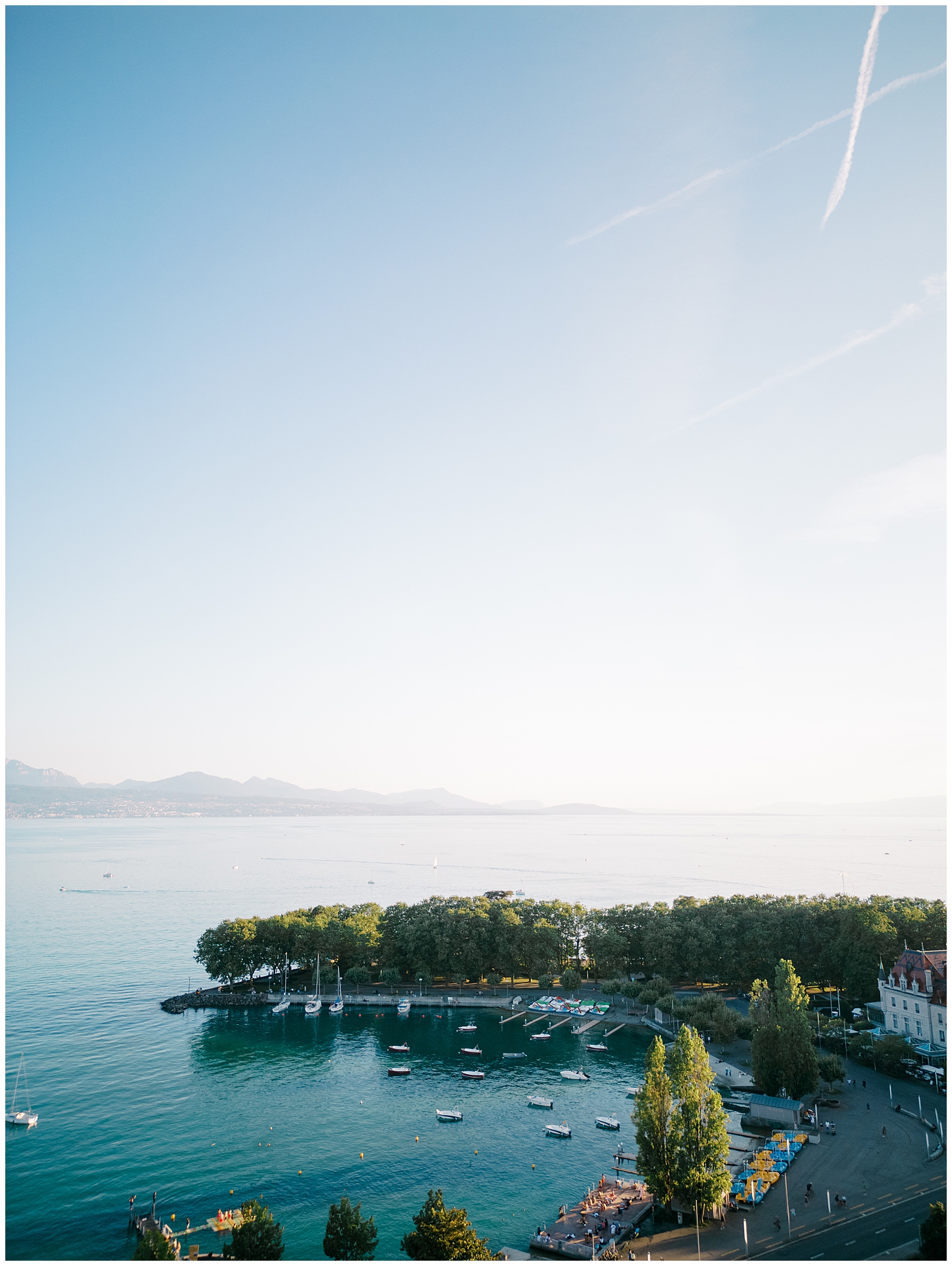 Lake Geneva at Beau-Rivage Palace in Lausanne, Switzerland