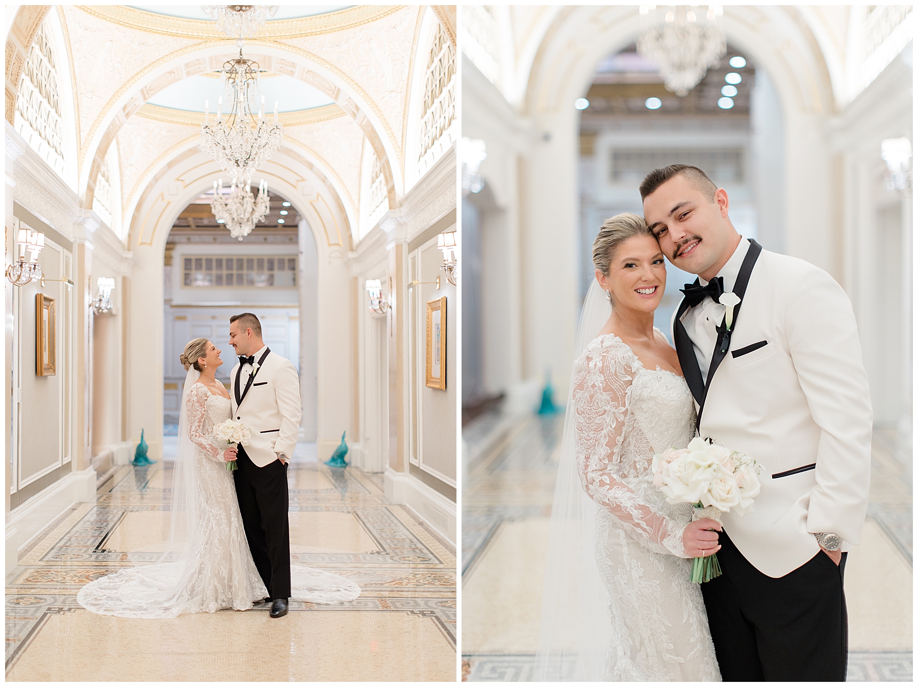 bride and groom portraits from Fairmont Copley Plaza wedding 