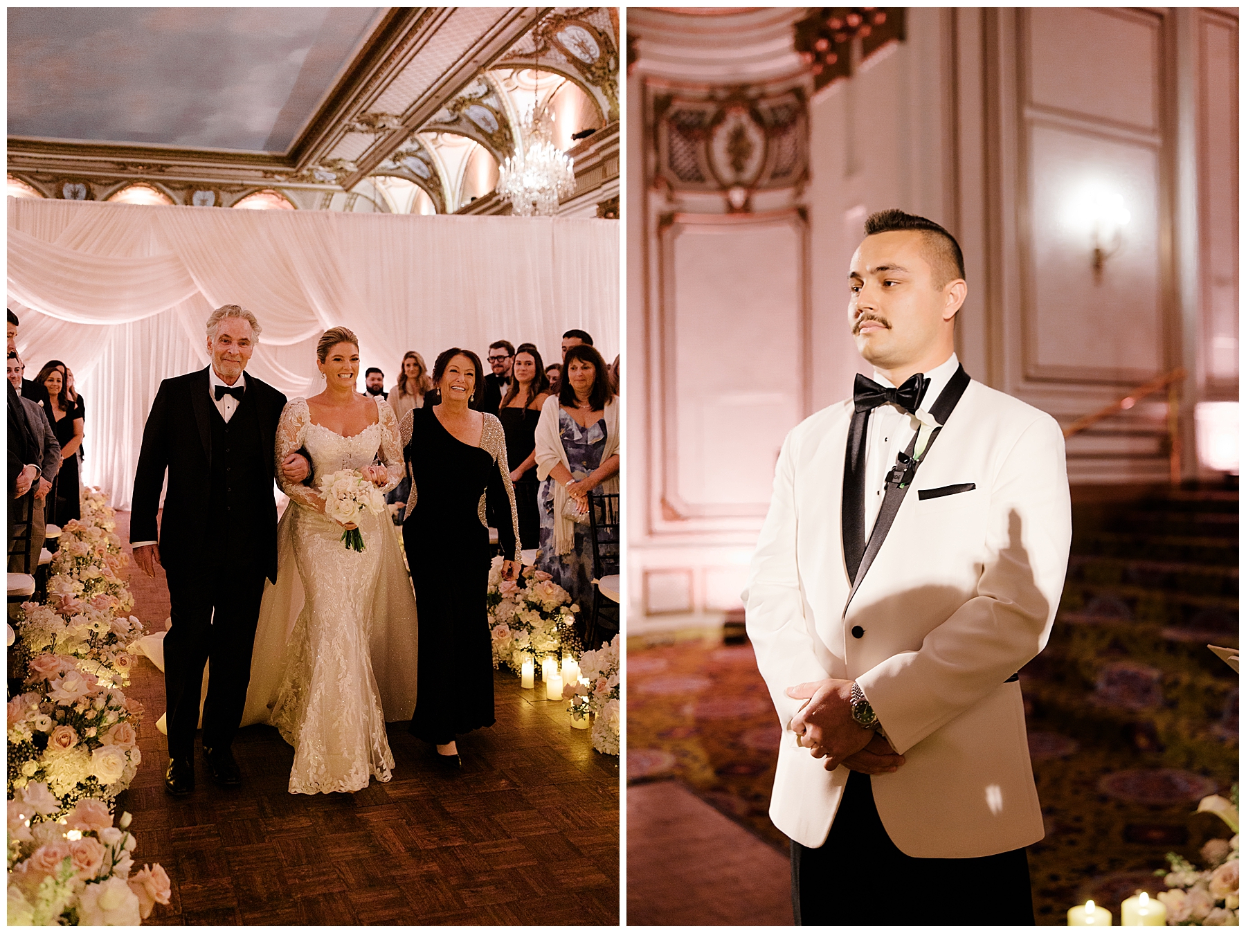 groom waits for bride at the altar 