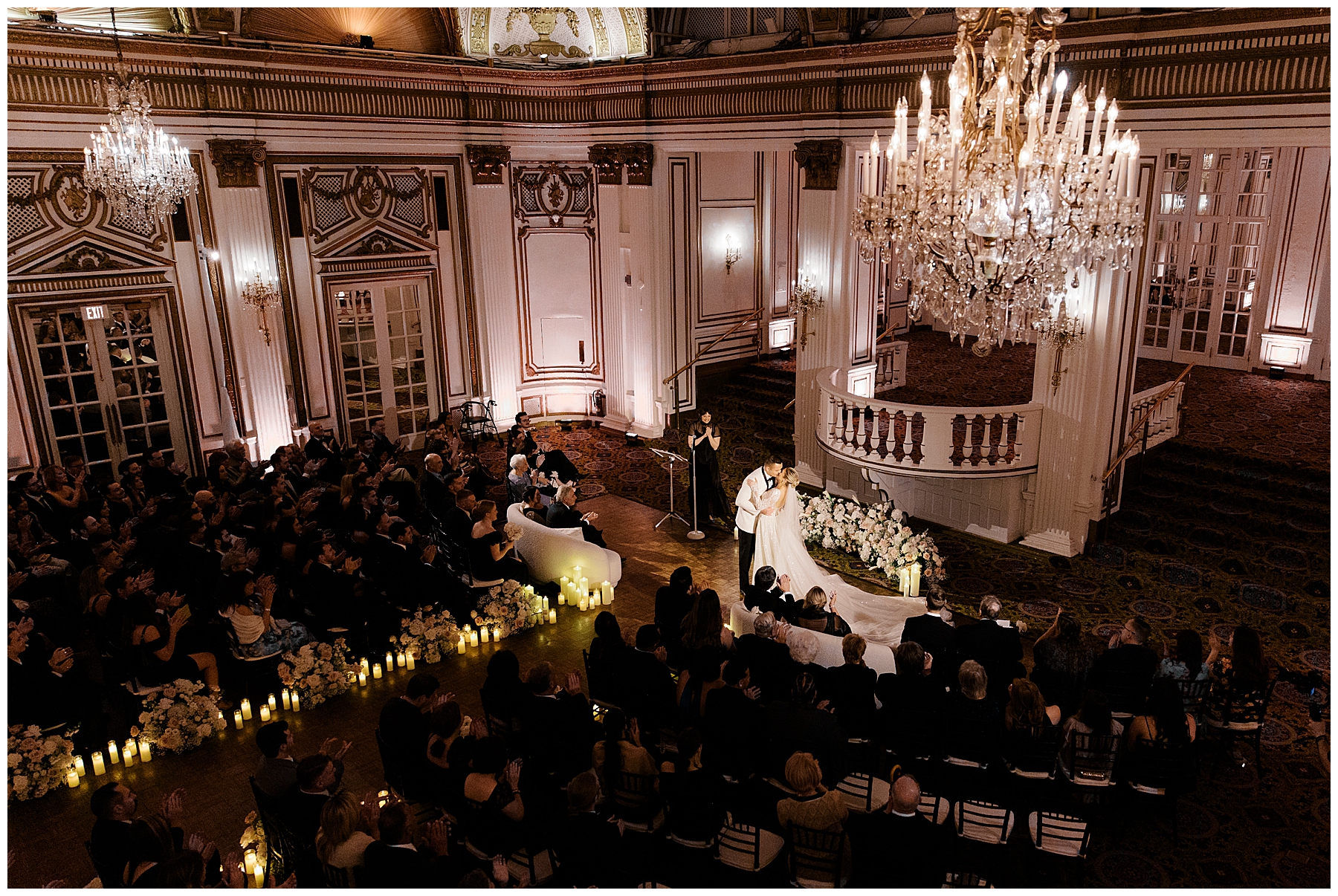 romantic Boston wedding ceremony  at Fairmont Copley Plaza