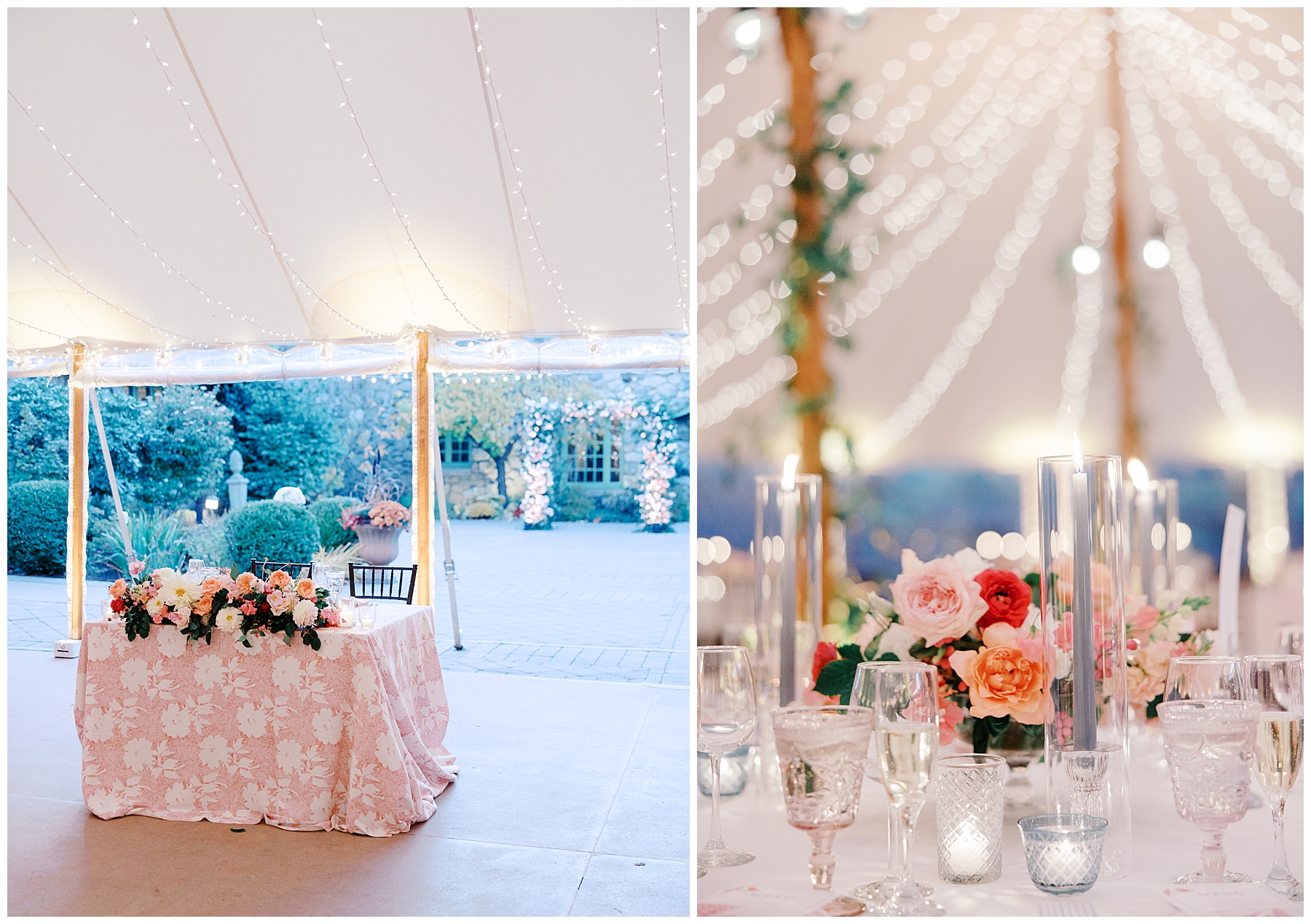 Romantic Wedding reception details at Willowdale Estate in Topsfield, MA