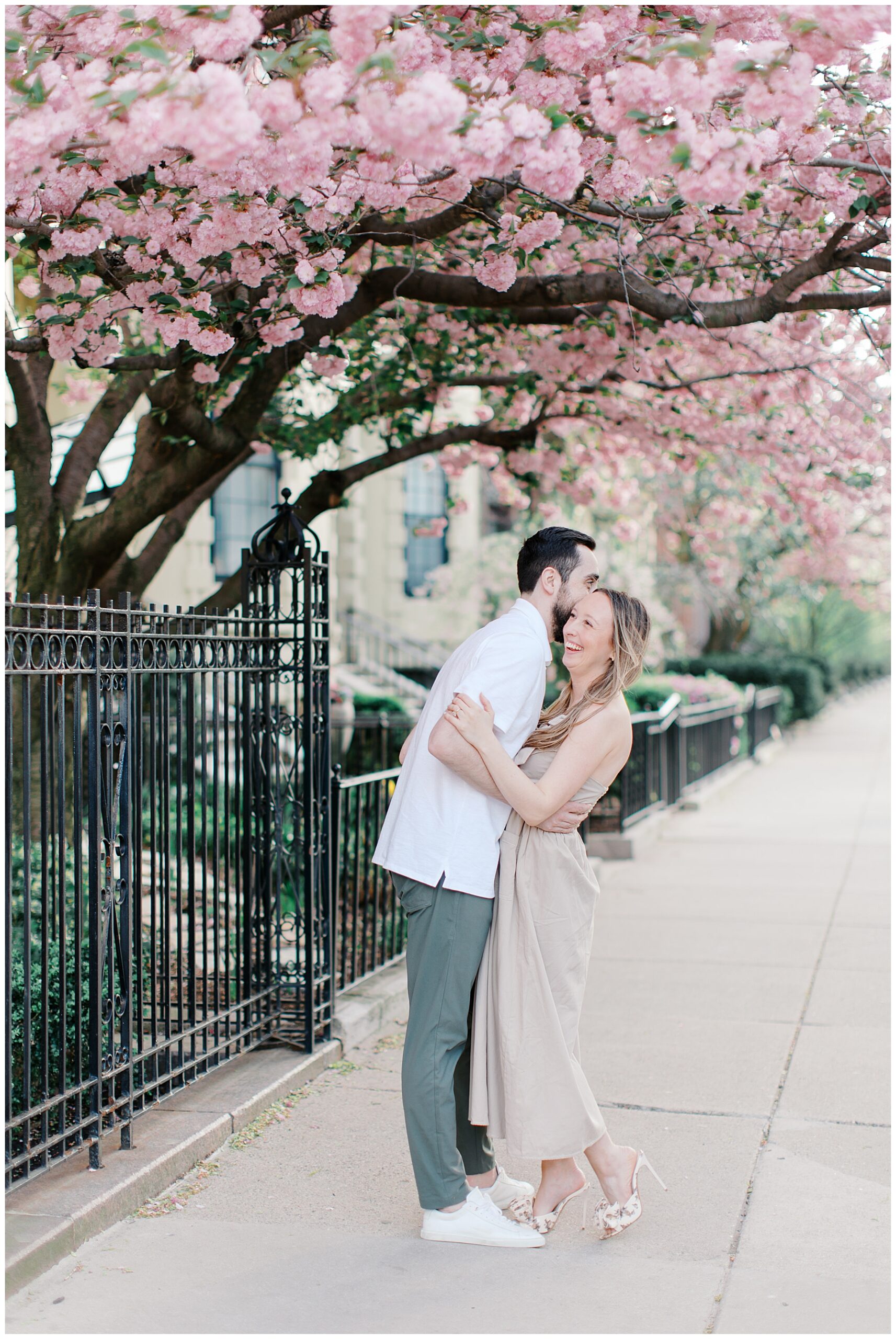 Spring Magnolia Engagement Photos in Boston