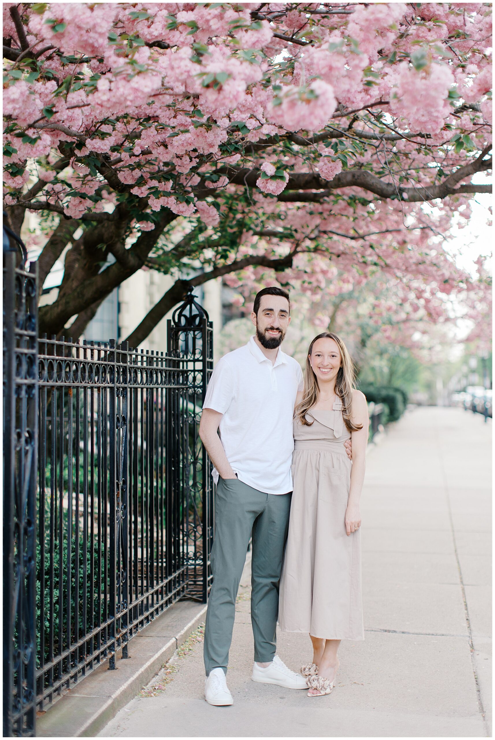 Spring Magnolia Engagement Photos in Boston