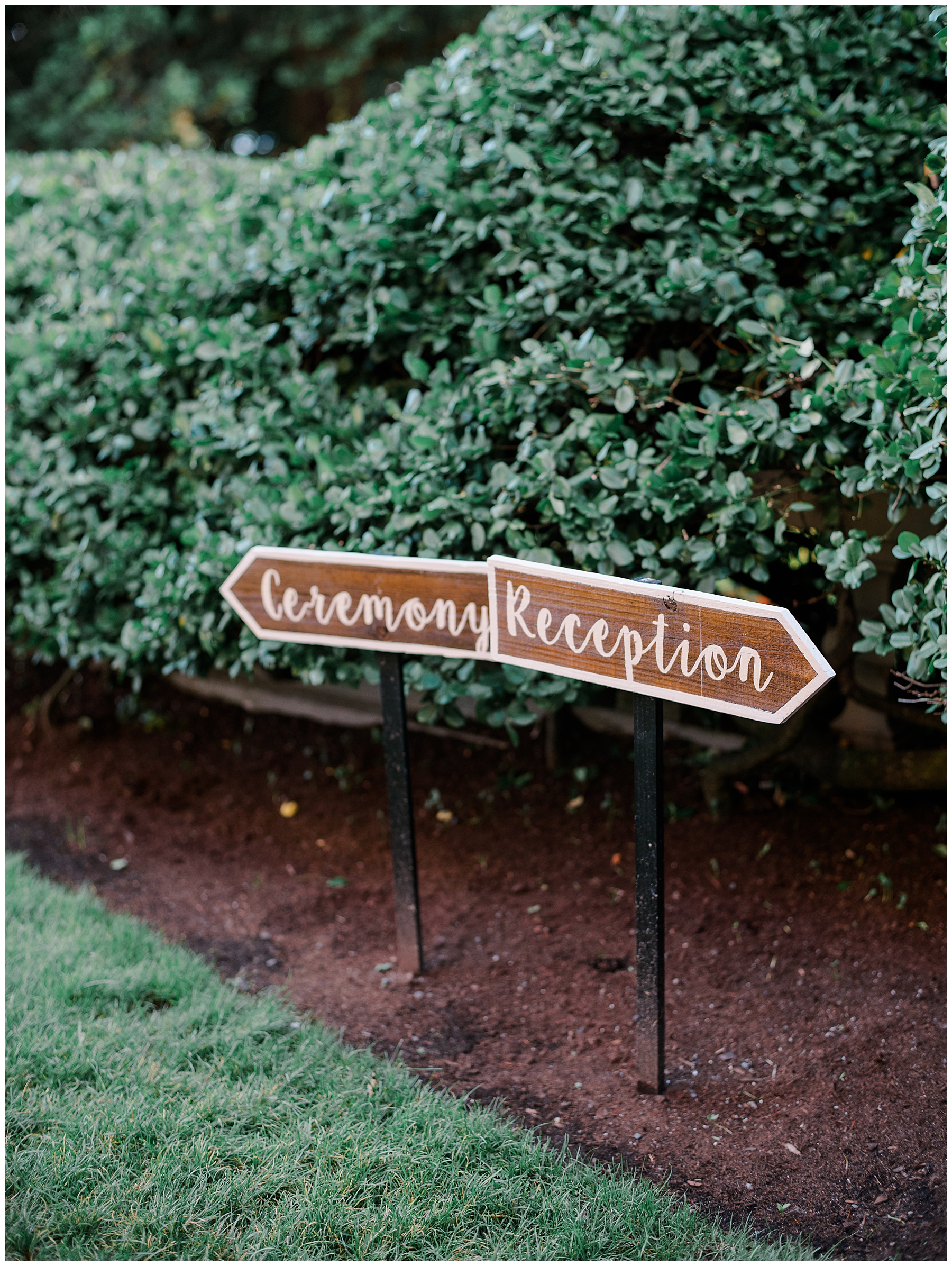 ceremony and reception signs from Intimate Misselwood Events Wedding on the North Shore