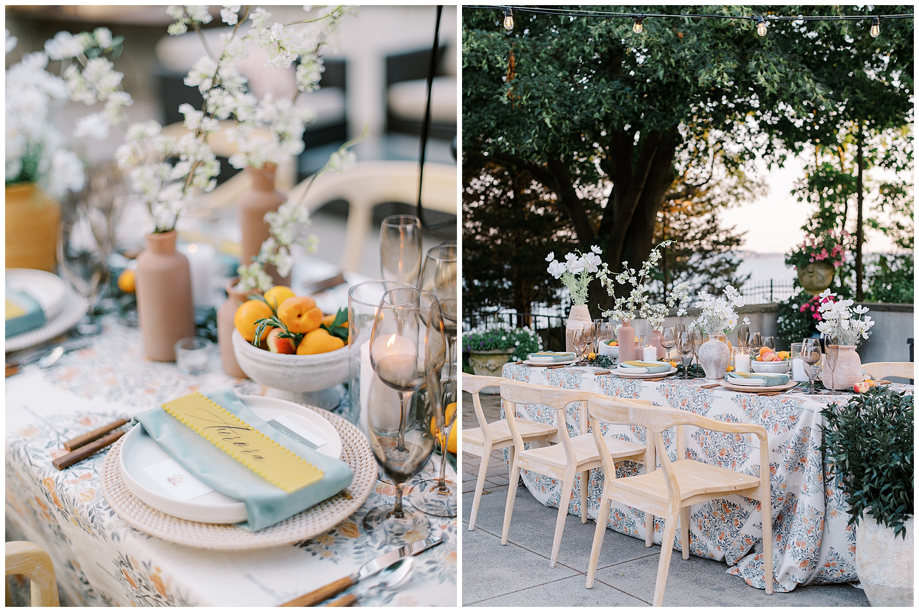 Italian-inspired al fresco dinner wedding reception